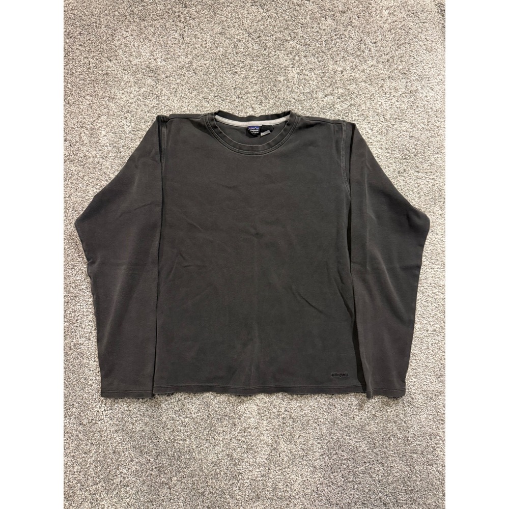 Patagonia Long Sleeve Shirt Womens L Gray‎ Organic Cotton Crewneck Embroidered